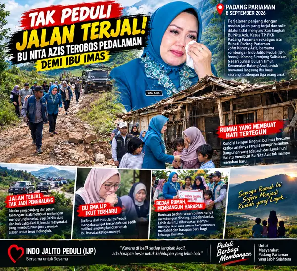 TAK PEDULI JALAN TERJAL! BU NITA AZIS TEROBOS PEDALAMAN DEMI IBU IMAS, AIR MATA TAK TERBENDUNG LIHAT KONDISI RUMAHNYA “INI BUKAN RUMAH, LEBIH COCOK DISEBUT PONDOK ORANG BELADANG” — UCAP BU NITA AZIS D